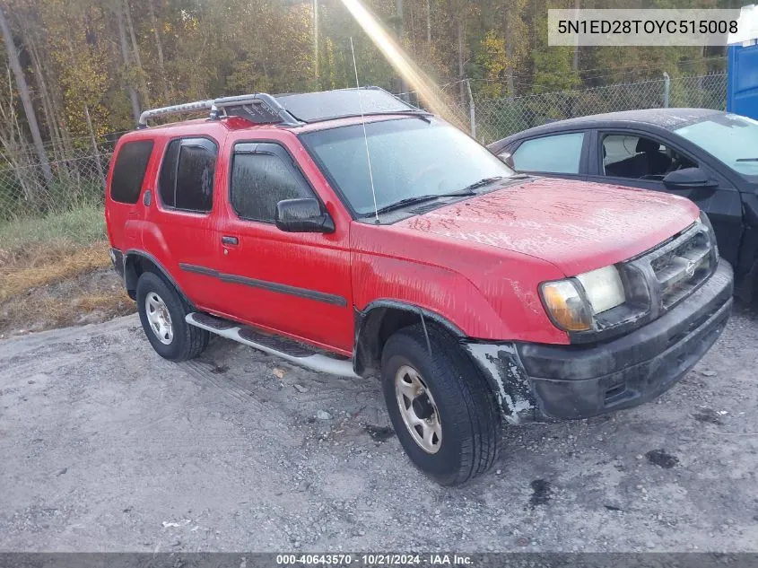 2000 Nissan Xterra Xe/Se VIN: 5N1ED28TOYC515008 Lot: 40643570