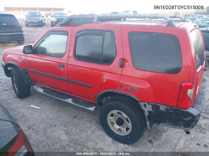 2000 Nissan Xterra Xe/Se VIN: 5N1ED28TOYC515008 Lot: 40643570