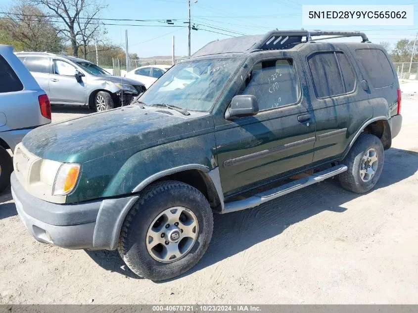 2000 Nissan Xterra Se/Xe VIN: 5N1ED28Y9YC565062 Lot: 40678721