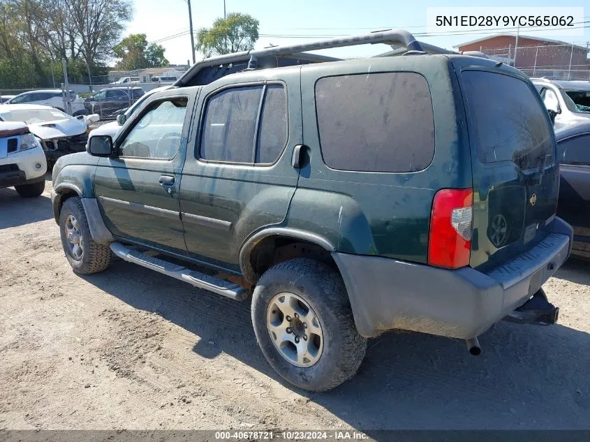 2000 Nissan Xterra Se/Xe VIN: 5N1ED28Y9YC565062 Lot: 40678721