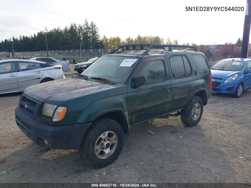 2000 Nissan Xterra Se/Xe VIN: 5N1ED28Y9YC544020 Lot: 40682716