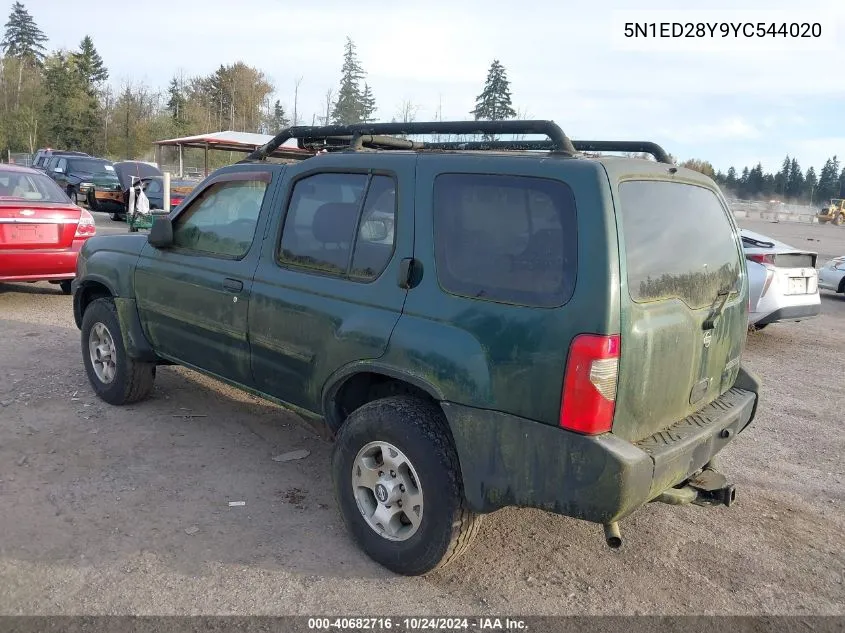 2000 Nissan Xterra Se/Xe VIN: 5N1ED28Y9YC544020 Lot: 40682716