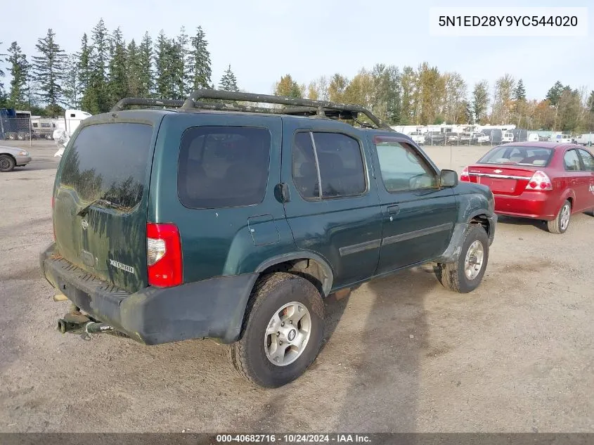 2000 Nissan Xterra Se/Xe VIN: 5N1ED28Y9YC544020 Lot: 40682716