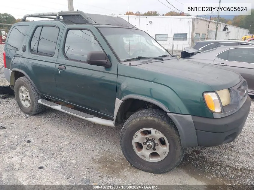 2000 Nissan Xterra Se/Xe VIN: 5N1ED28Y7YC605624 Lot: 40721230