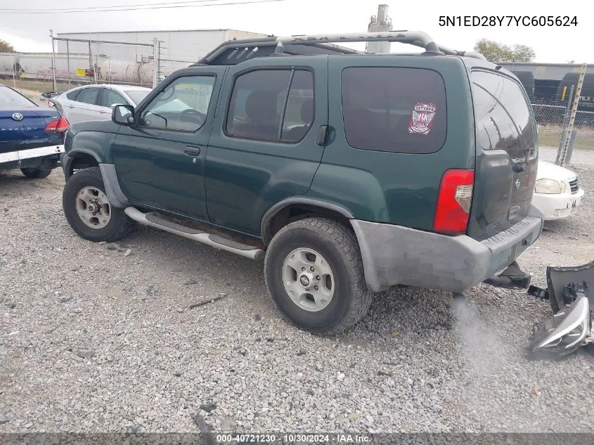 2000 Nissan Xterra Se/Xe VIN: 5N1ED28Y7YC605624 Lot: 40721230