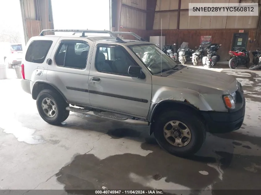 2000 Nissan Xterra Se/Xe VIN: 5N1ED28Y1YC560812 Lot: 40745947