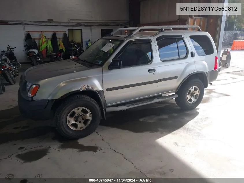 2000 Nissan Xterra Se/Xe VIN: 5N1ED28Y1YC560812 Lot: 40745947