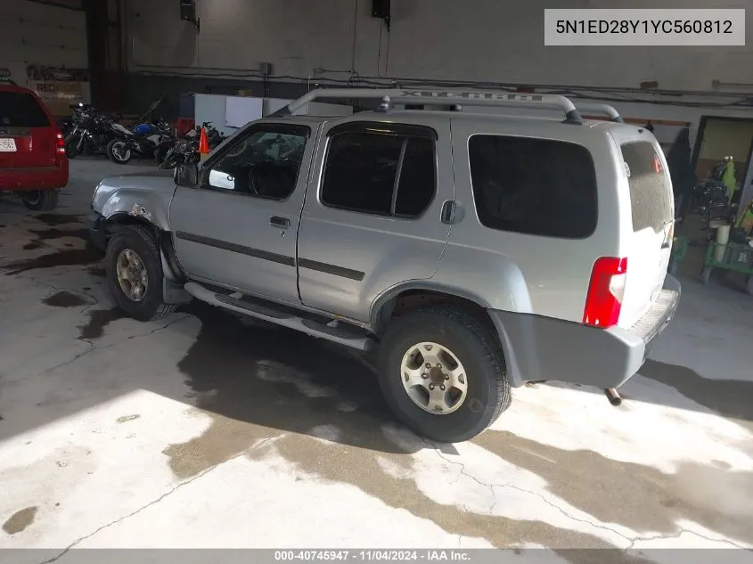 2000 Nissan Xterra Se/Xe VIN: 5N1ED28Y1YC560812 Lot: 40745947