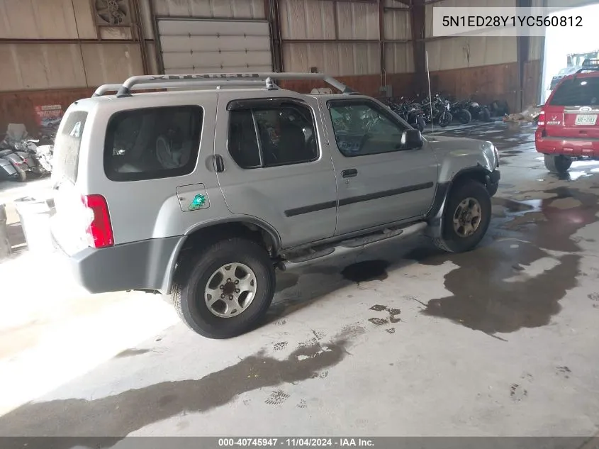 2000 Nissan Xterra Se/Xe VIN: 5N1ED28Y1YC560812 Lot: 40745947