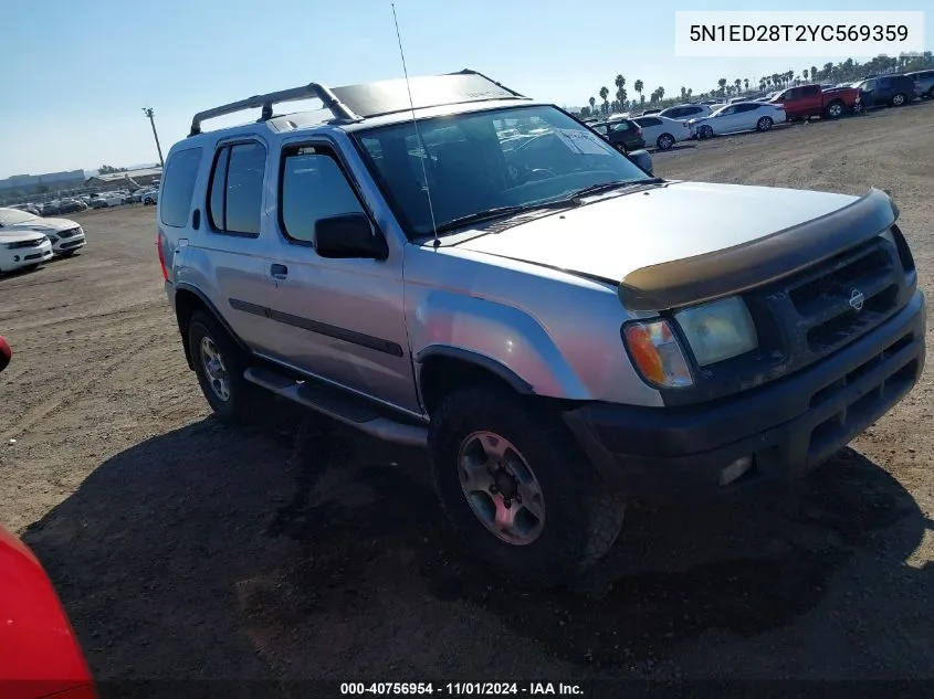 2000 Nissan Xterra Se/Xe VIN: 5N1ED28T2YC569359 Lot: 40756954