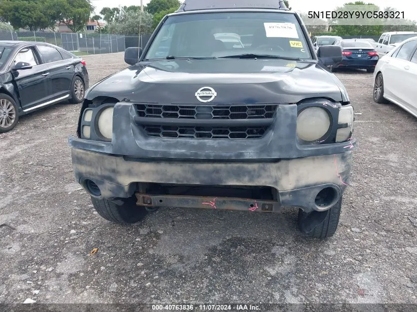 2000 Nissan Xterra Se/Xe VIN: 5N1ED28Y9YC583321 Lot: 40763836