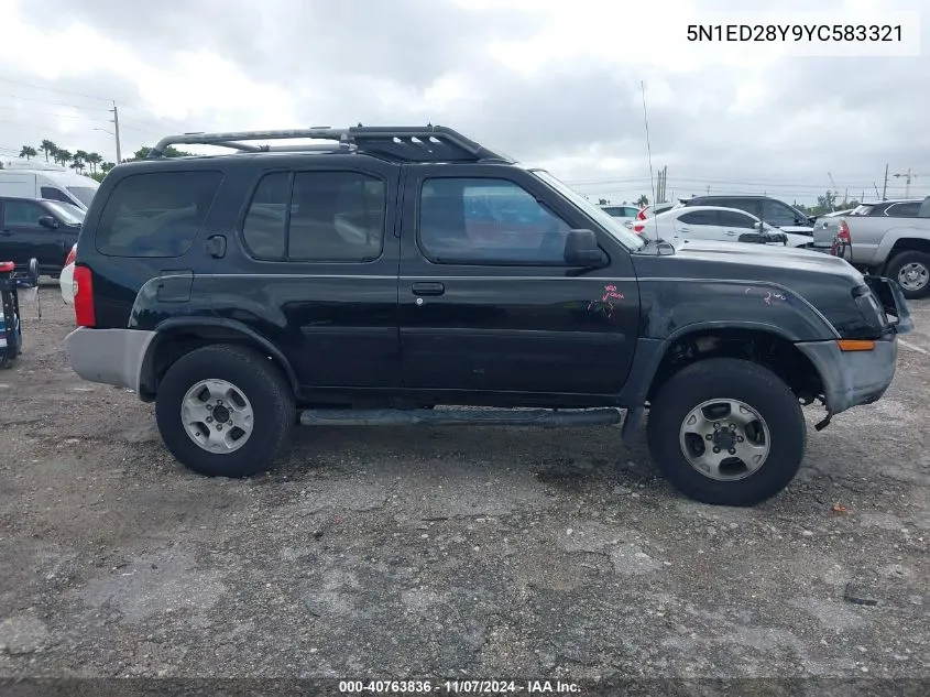 2000 Nissan Xterra Se/Xe VIN: 5N1ED28Y9YC583321 Lot: 40763836