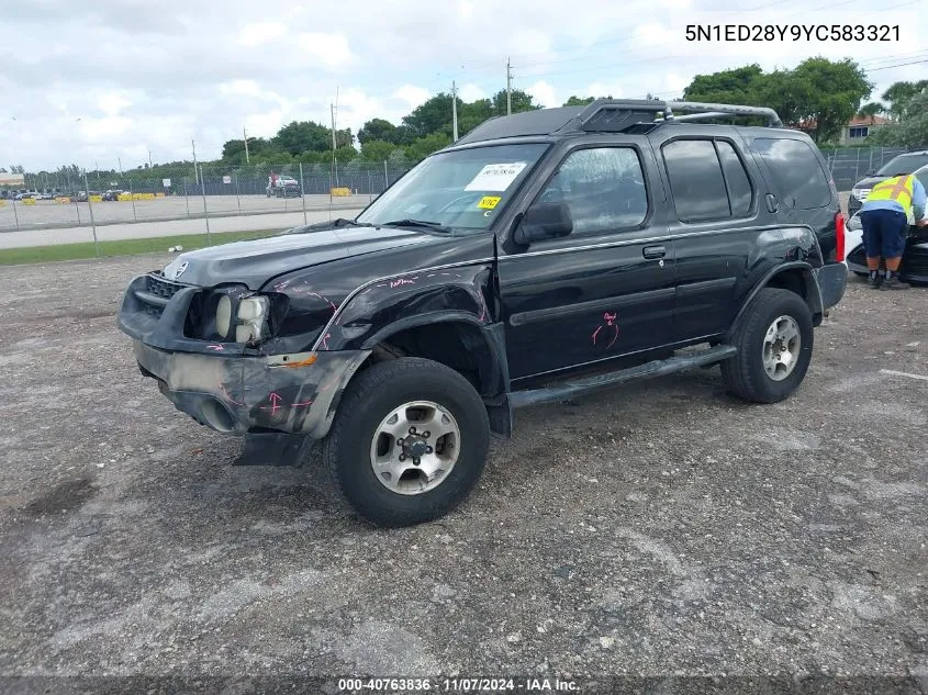 2000 Nissan Xterra Se/Xe VIN: 5N1ED28Y9YC583321 Lot: 40763836