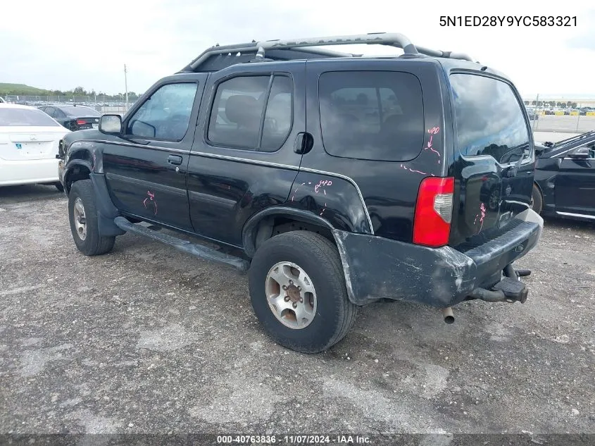 2000 Nissan Xterra Se/Xe VIN: 5N1ED28Y9YC583321 Lot: 40763836