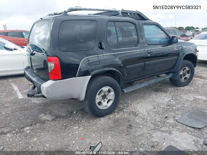 2000 Nissan Xterra Se/Xe VIN: 5N1ED28Y9YC583321 Lot: 40763836