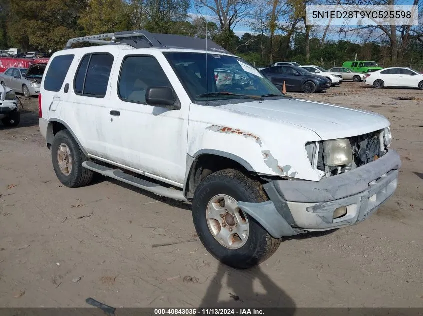 2000 Nissan Xterra Se/Xe VIN: 5N1ED28T9YC525598 Lot: 40843035