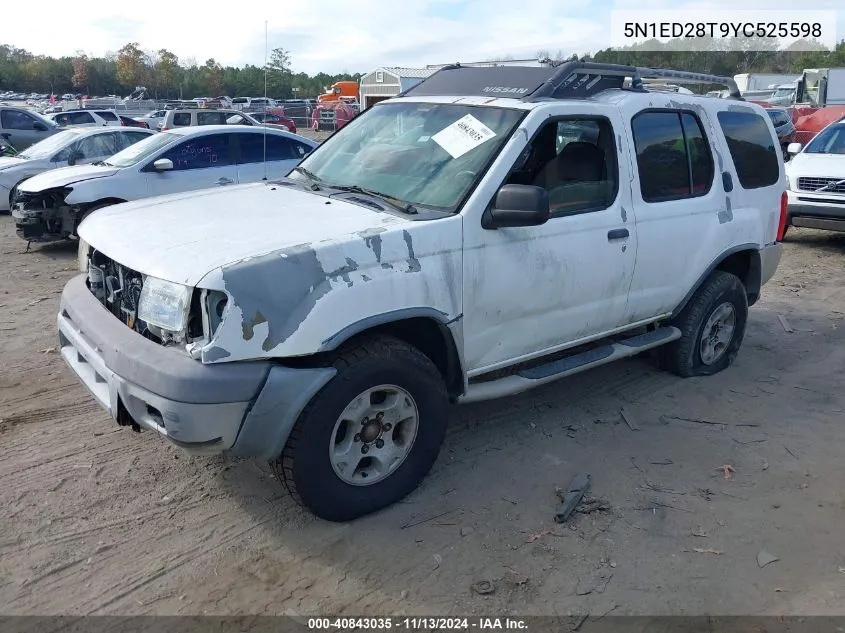 2000 Nissan Xterra Se/Xe VIN: 5N1ED28T9YC525598 Lot: 40843035