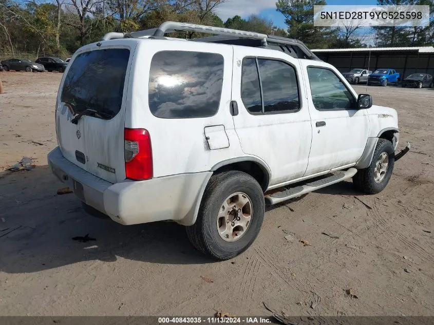 2000 Nissan Xterra Se/Xe VIN: 5N1ED28T9YC525598 Lot: 40843035