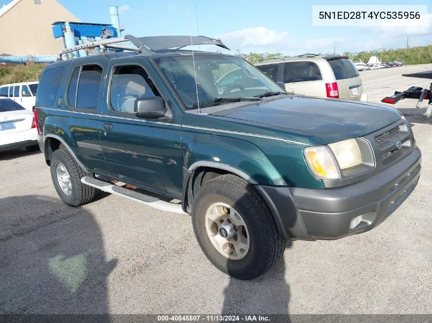 2000 Nissan Xterra Se/Xe VIN: 5N1ED28T4YC535956 Lot: 40845507