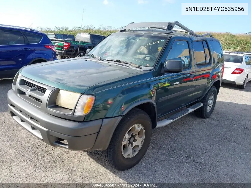 2000 Nissan Xterra Se/Xe VIN: 5N1ED28T4YC535956 Lot: 40845507