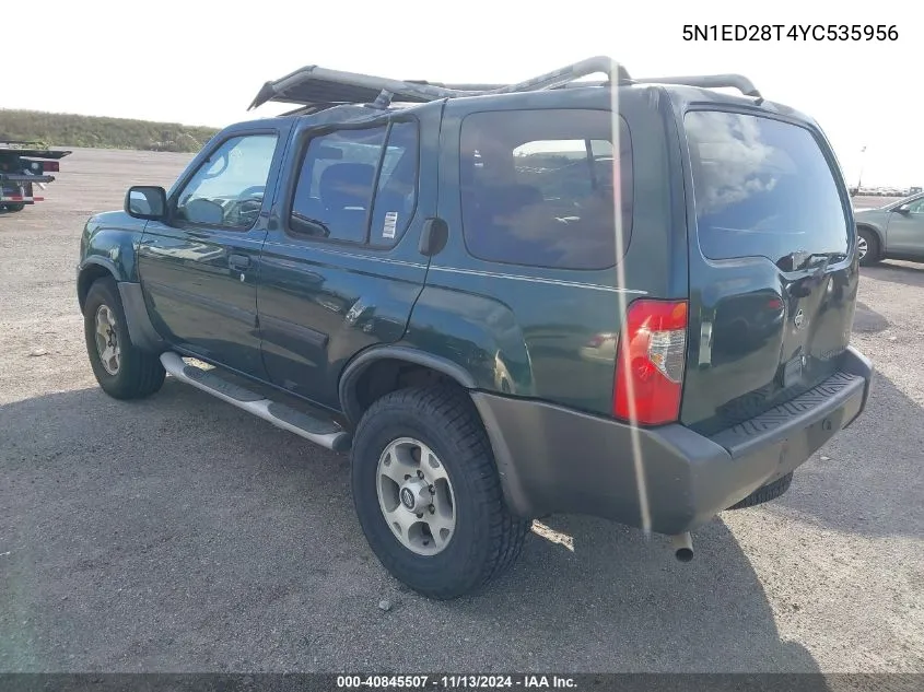 2000 Nissan Xterra Se/Xe VIN: 5N1ED28T4YC535956 Lot: 40845507