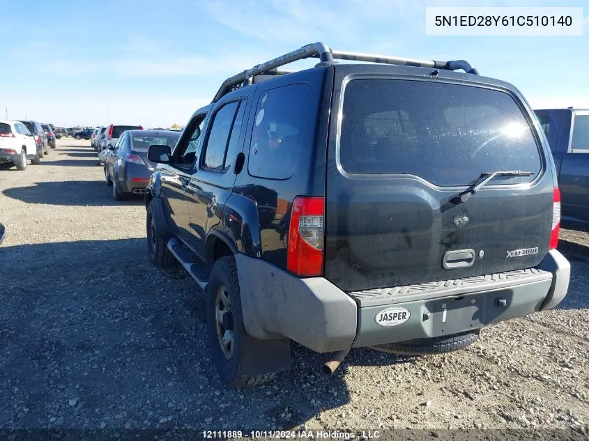 2001 Nissan Xterra Xe/Se VIN: 5N1ED28Y61C510140 Lot: 12111889