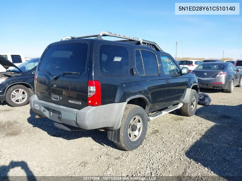 2001 Nissan Xterra Xe/Se VIN: 5N1ED28Y61C510140 Lot: 12111889