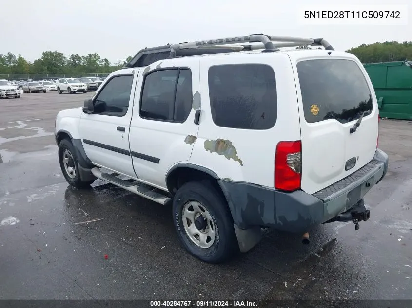 2001 Nissan Xterra Xe-V6 VIN: 5N1ED28T11C509742 Lot: 40284767