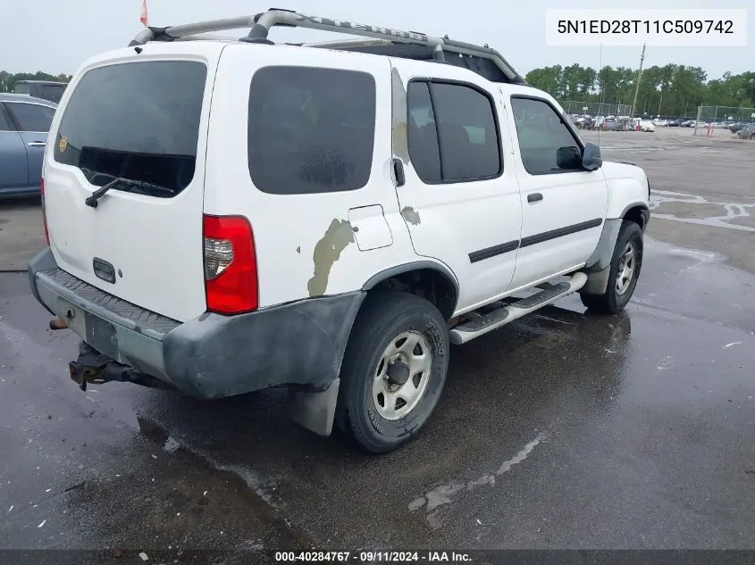 2001 Nissan Xterra Xe-V6 VIN: 5N1ED28T11C509742 Lot: 40284767