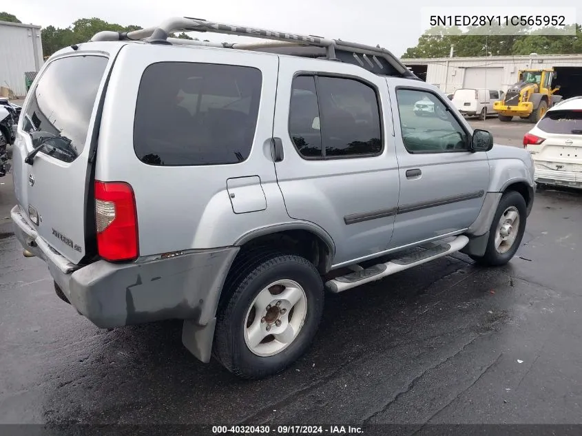 2001 Nissan Xterra Xe/Se VIN: 5N1ED28Y11C565952 Lot: 40320430