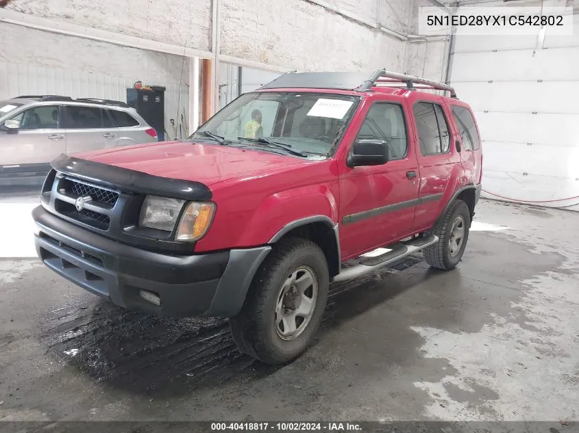 2001 Nissan Xterra Se VIN: 5N1ED28YX1C542802 Lot: 40418817