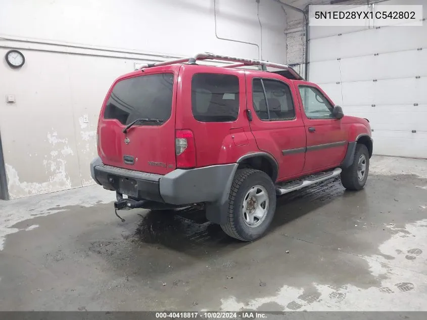 2001 Nissan Xterra Se VIN: 5N1ED28YX1C542802 Lot: 40418817