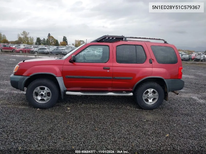 2001 Nissan Xterra Xe VIN: 5N1ED28Y51C579367 Lot: 40684377