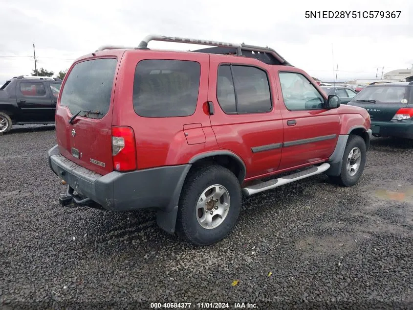 2001 Nissan Xterra Xe VIN: 5N1ED28Y51C579367 Lot: 40684377