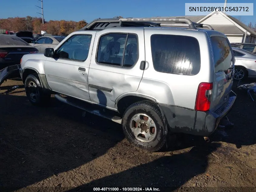 2001 Nissan Xterra Xe VIN: 5N1ED28Y31C543712 Lot: 40711000