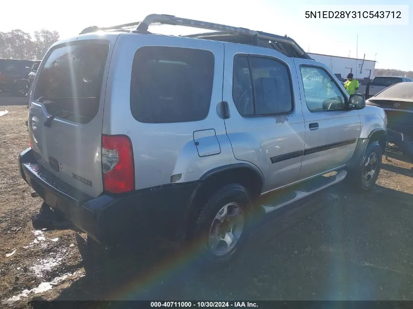 2001 Nissan Xterra Xe VIN: 5N1ED28Y31C543712 Lot: 40711000