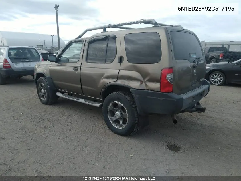 2002 Nissan Xterra Xe/Se VIN: 5N1ED28Y92C517195 Lot: 12131942