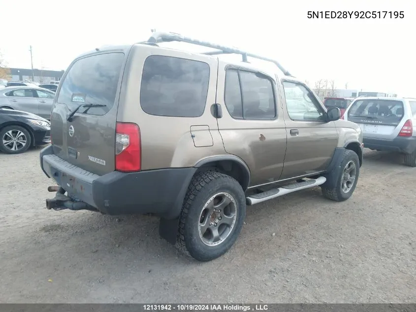 2002 Nissan Xterra Xe/Se VIN: 5N1ED28Y92C517195 Lot: 12131942