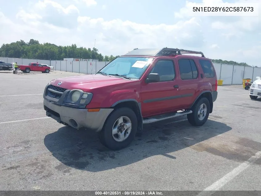 2002 Nissan Xterra Xe VIN: 5N1ED28Y62C587673 Lot: 40120531