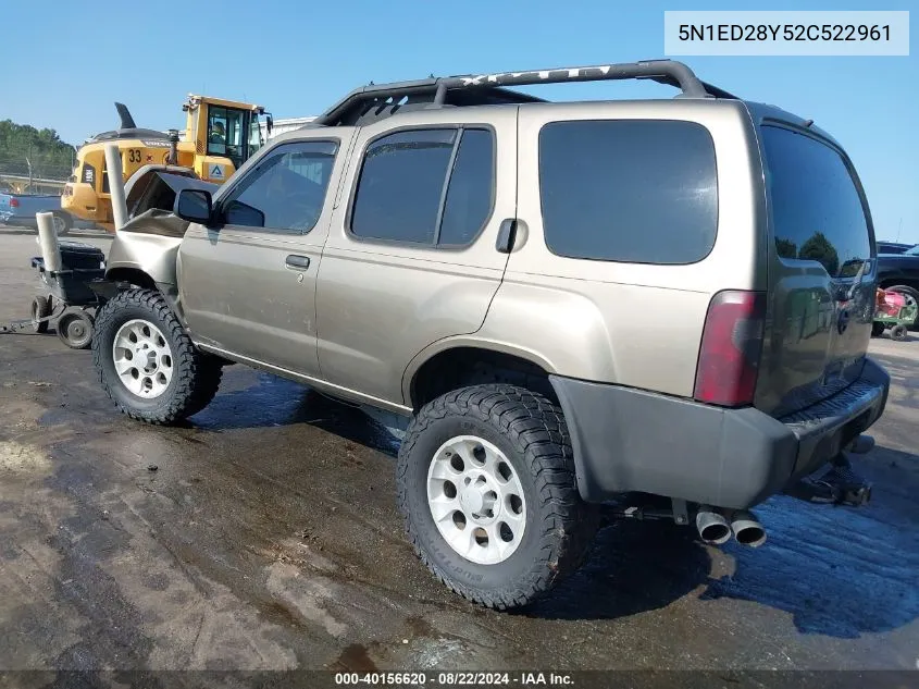 2002 Nissan Xterra Xe VIN: 5N1ED28Y52C522961 Lot: 40156620