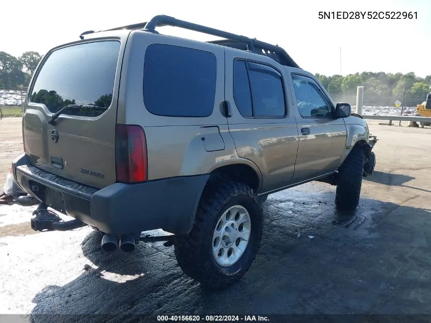 2002 Nissan Xterra Xe VIN: 5N1ED28Y52C522961 Lot: 40156620