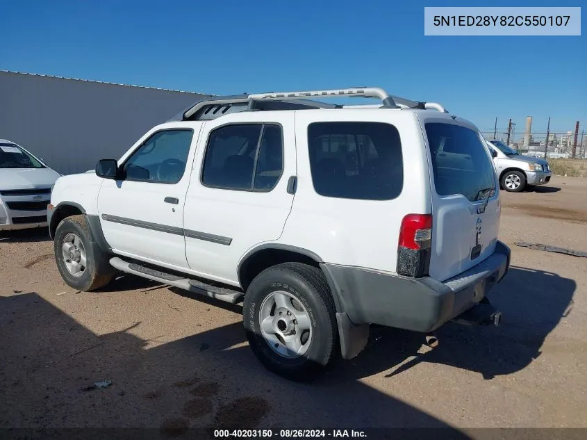 2002 Nissan Xterra Xe VIN: 5N1ED28Y82C550107 Lot: 40203150