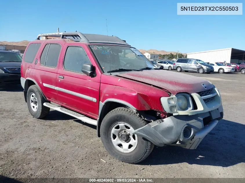 2002 Nissan Xterra Xe VIN: 5N1ED28TX2C550503 Lot: 40240602