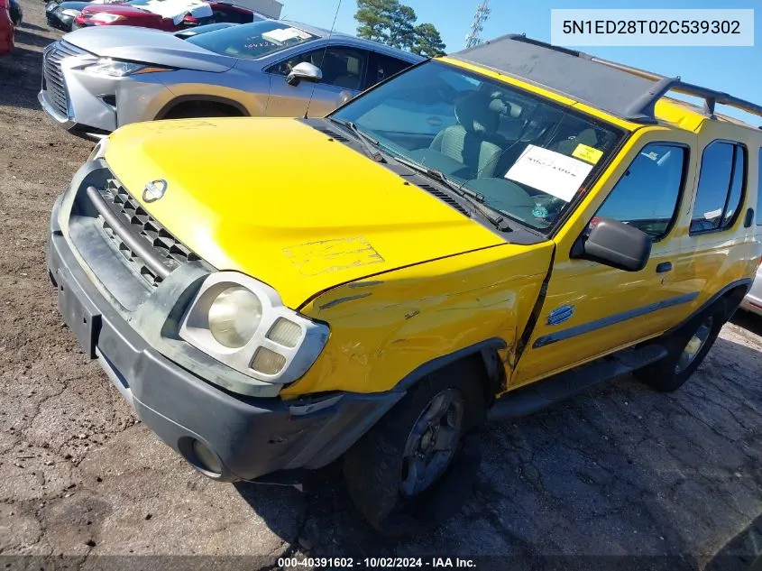 2002 Nissan Xterra Se VIN: 5N1ED28T02C539302 Lot: 40391602