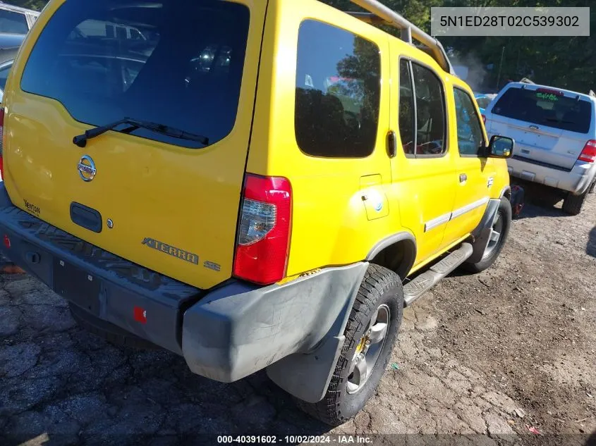 2002 Nissan Xterra Se VIN: 5N1ED28T02C539302 Lot: 40391602