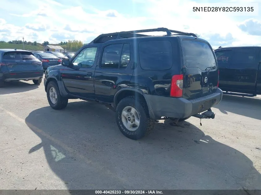 2002 Nissan Xterra Se VIN: 5N1ED28Y82C593135 Lot: 40425233