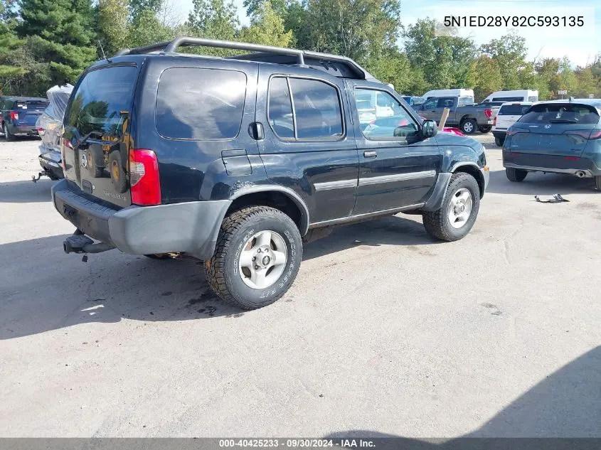 2002 Nissan Xterra Se VIN: 5N1ED28Y82C593135 Lot: 40425233