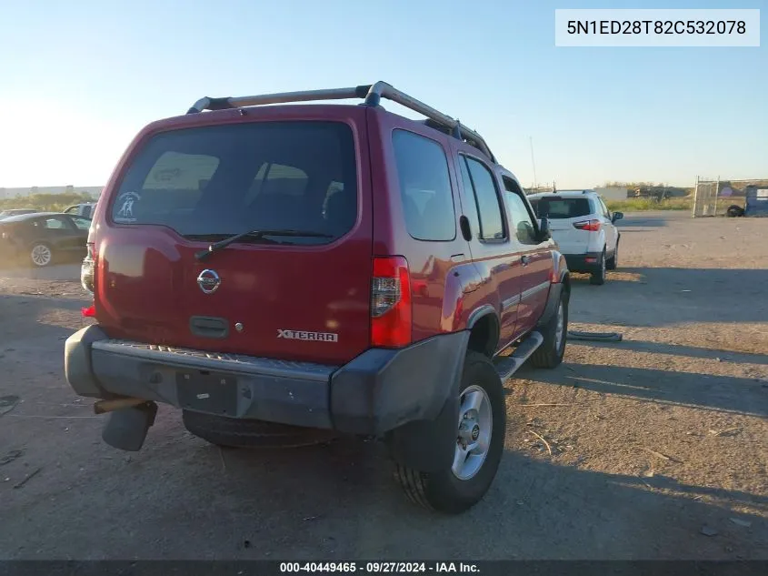 2002 Nissan Xterra Xe/Se VIN: 5N1ED28T82C532078 Lot: 40449465