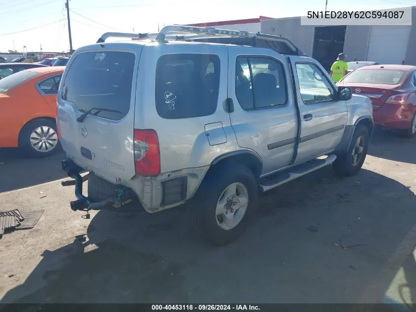 2002 Nissan Xterra Xe VIN: 5N1ED28Y62C594087 Lot: 40453118