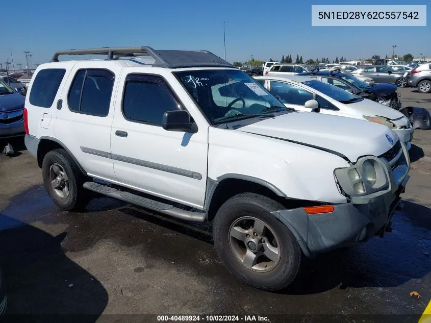 2002 Nissan Xterra Se VIN: 5N1ED28Y62C557542 Lot: 40489924